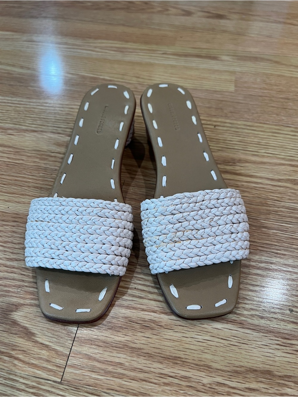 Carrie Forbes Braided Strap Slide Sandals Light Nude Women’s EU 38